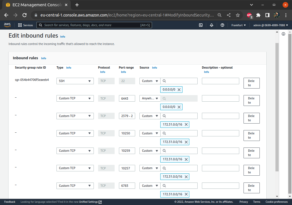 Clouds Amazon (AWS) - Kubernetes Setup (AWS)