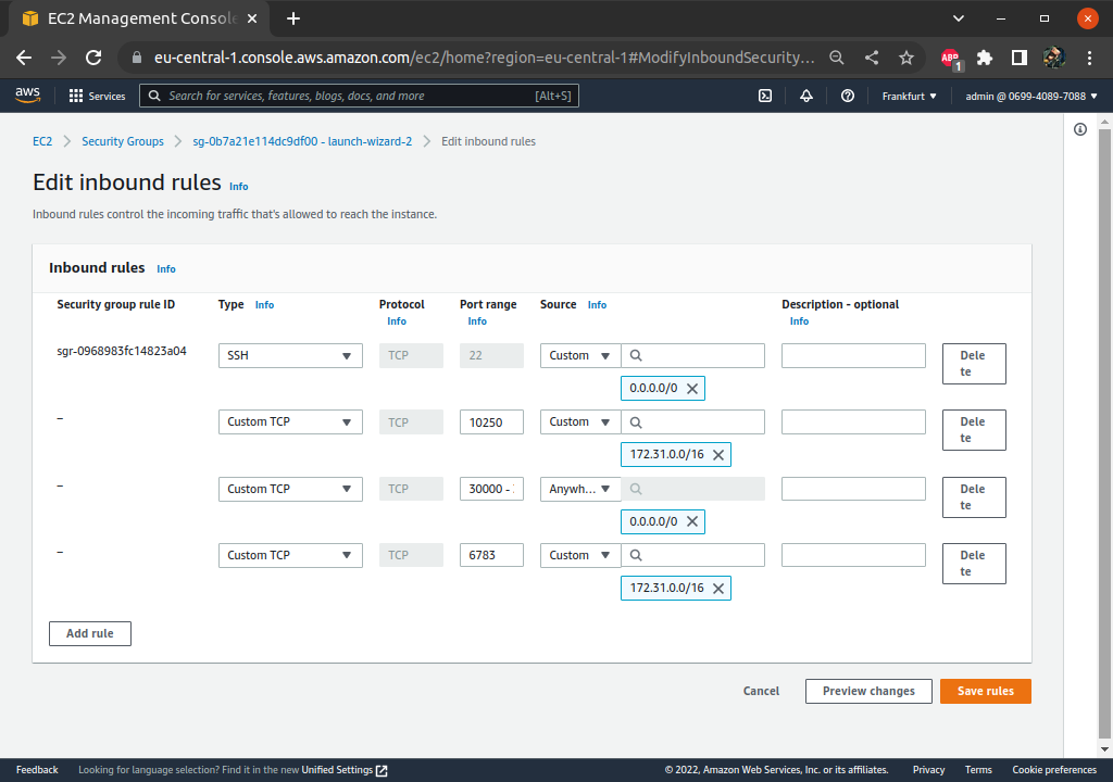 Clouds Amazon (AWS) - Kubernetes Setup (AWS)